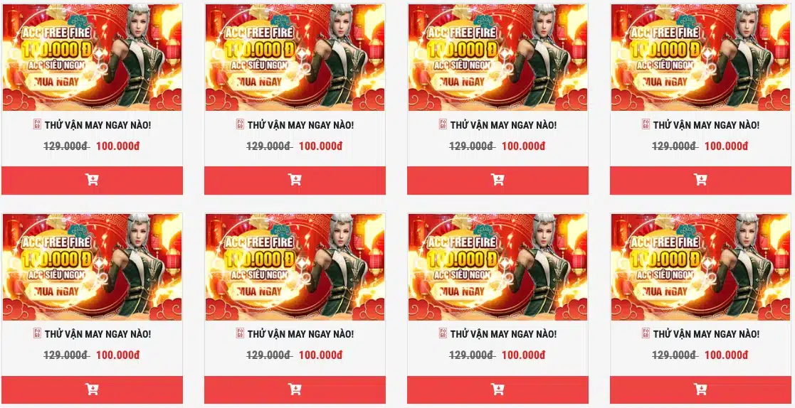 Random Acc FF 100k - Thử Vận May Nhận Acc Free Fire VIP