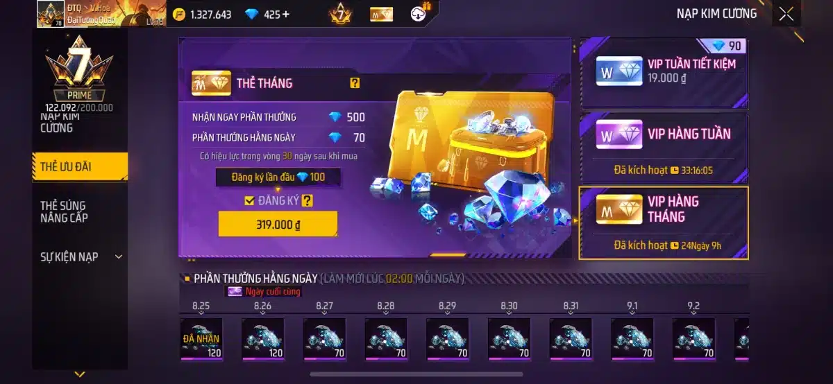 Share Acc Free Fire cộng đồng VIP