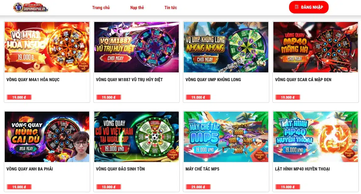 Shop Anh Ba Phải TV Quay Kim Cương miễn phí, Nick FF Giá Rẻ