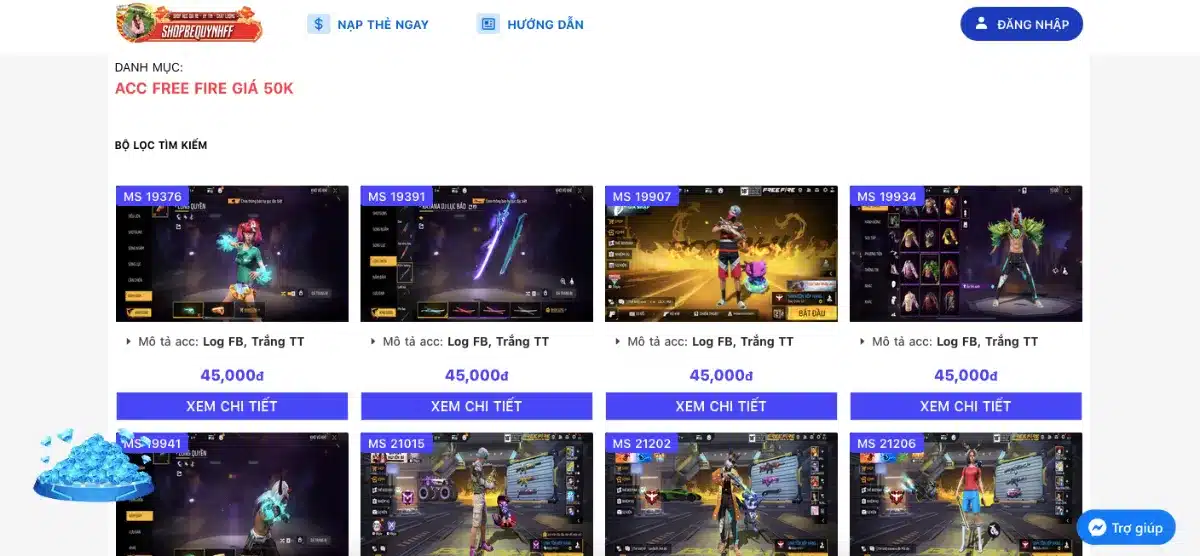 Shop Bé Quỳnh Free Fire - shop bán acc ff 50k chuyên đồ nữ uy tín