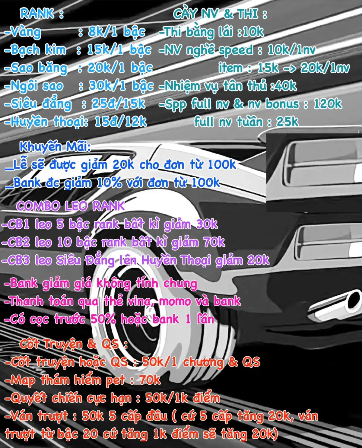 Shop bán dịch vụ acc zingspeed mobile giá rẻ