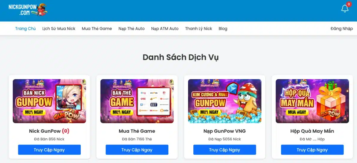 Shop bán nick gunpow.com