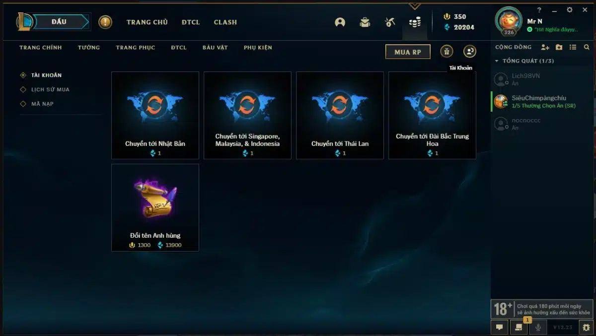 Tài khoản Riot miễn phí