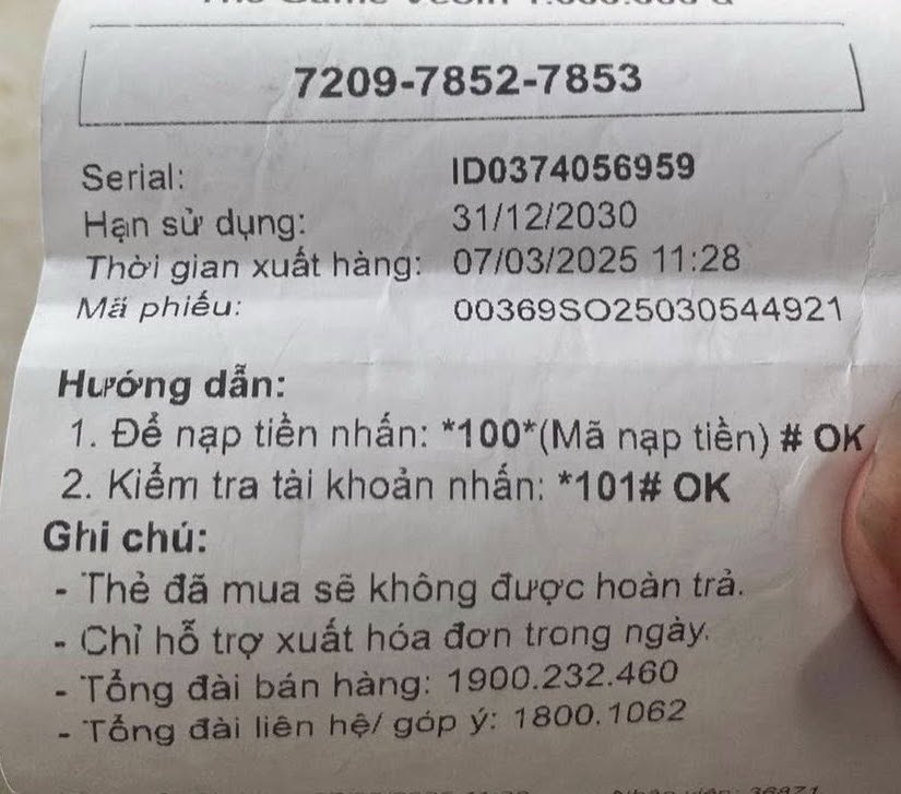 Thẻ Zing 1 triệu