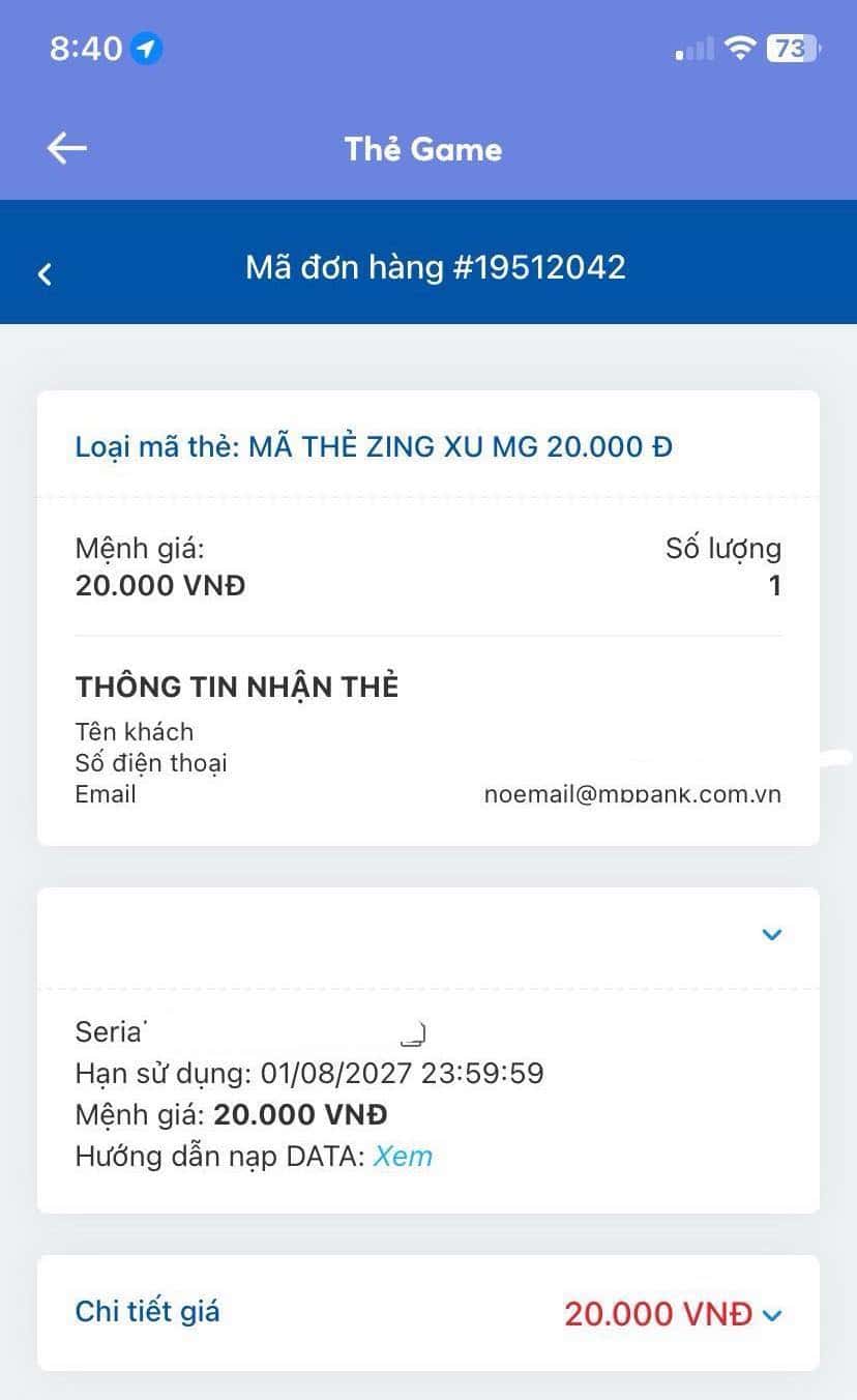 Thẻ Zing 20k mua online
