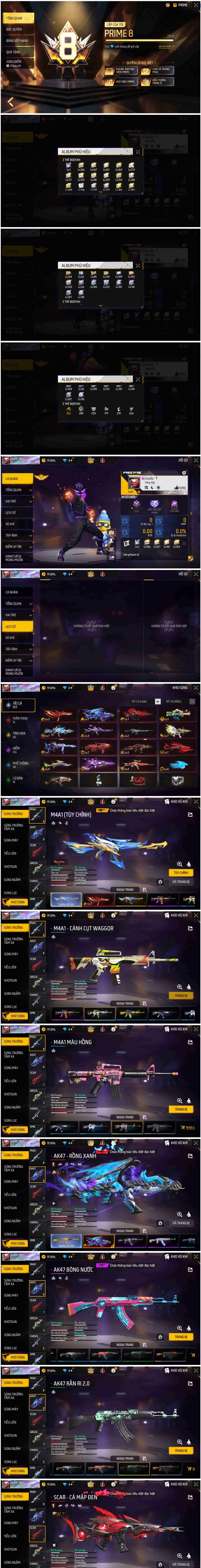 Xem Acc FF VIP 8 Giá 12.8 Triệu Có Gì