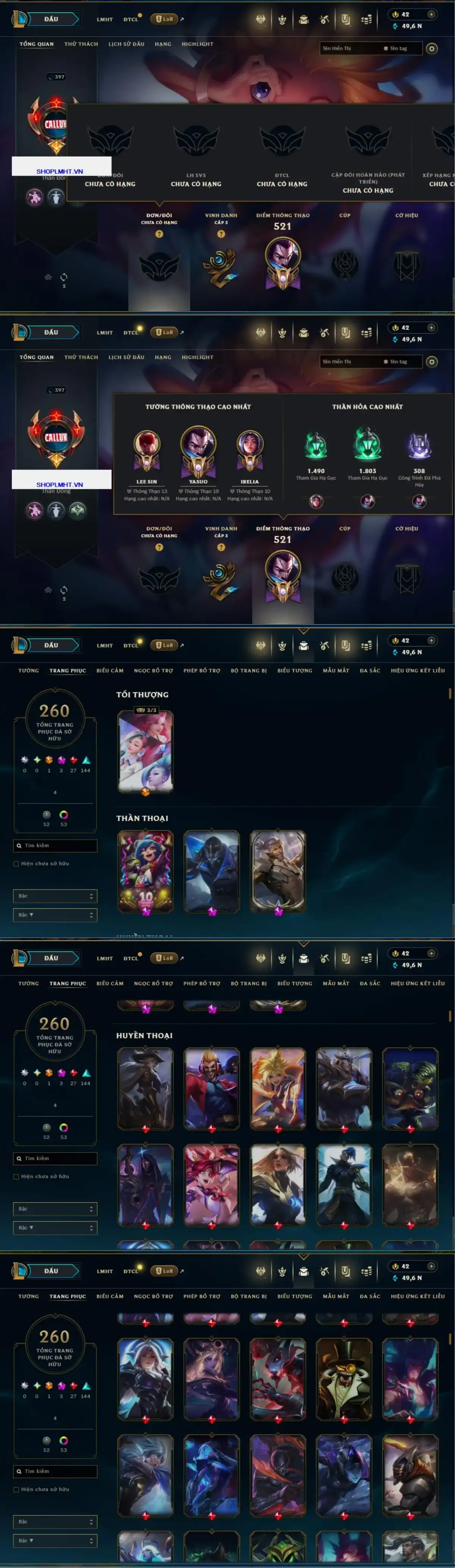 Xem Ảnh Shop Acc LMHT Giá Rẻ