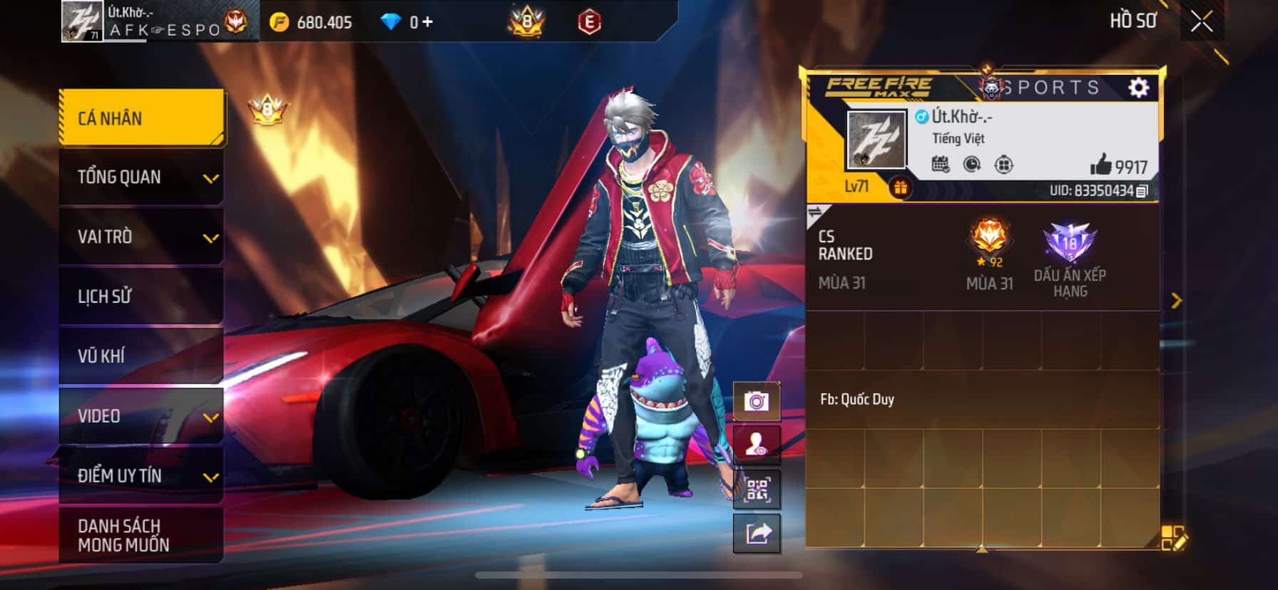 Xem ảnh acc FF vip 8