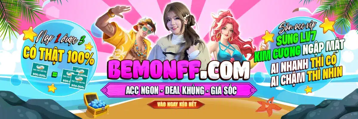 bemonff.com - shop bé Mon bán acc Free Fire chuyên nữ