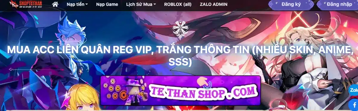 shoptethan.com - shop acc lq có nak thứ nguyên vệ thần VIP
