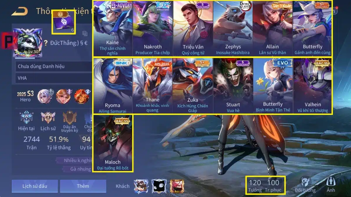 Acc Liên Quân miễn phí đăng nhập bằng Garena VIP