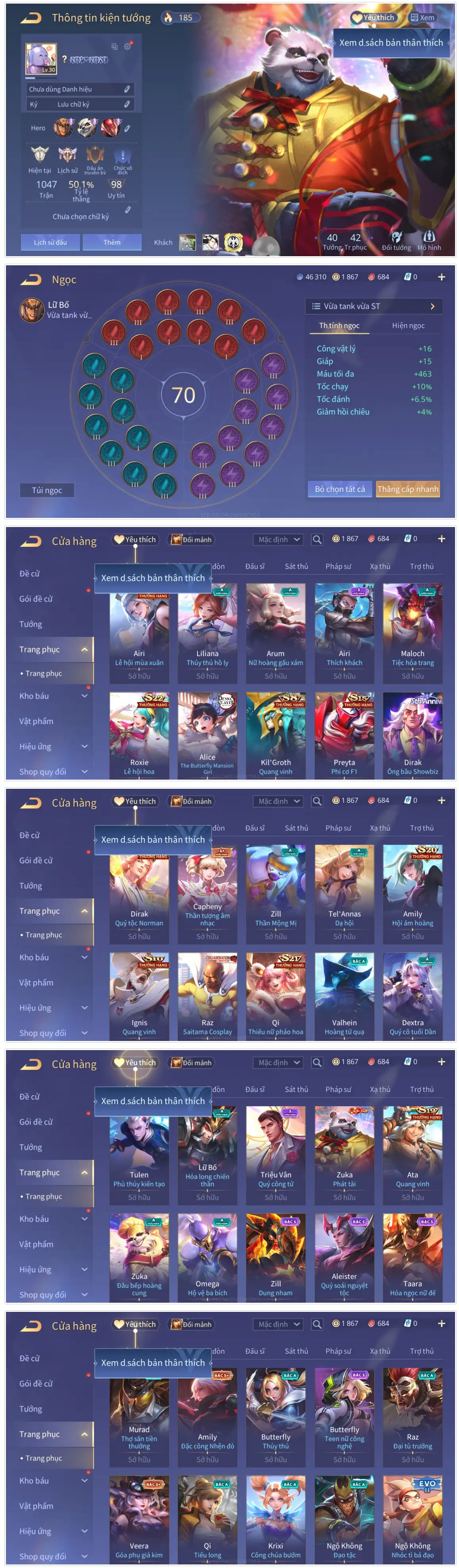 Cho acc Liên Quân cộng đồng 1k 5k VIP free