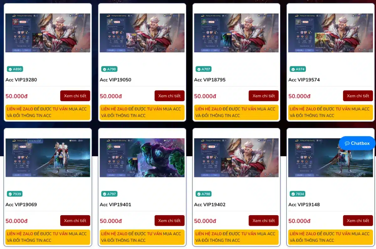 Shop Bán Acc Liên Quân 50k