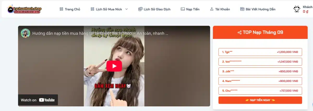 Shop lychuotbach - shop random thử vận may Liên Quân 9k