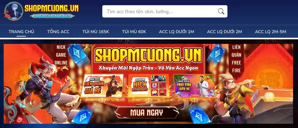 Shop mcuong Liên Quân - bán nick LQ giá rẻ