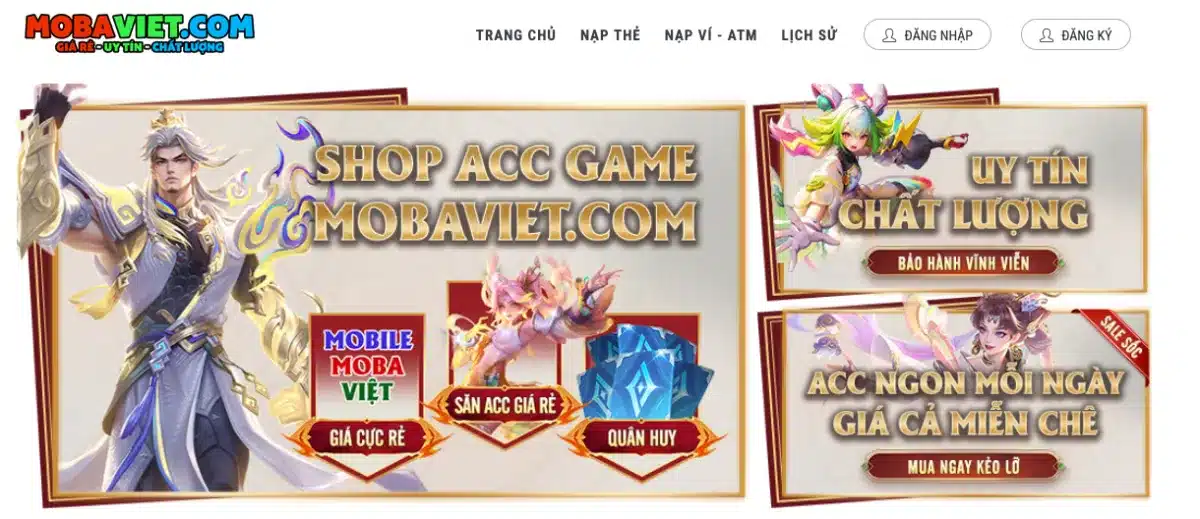 Shop mua acc liên quân giá rẻ 5k Moba Việt - mobaviet.com