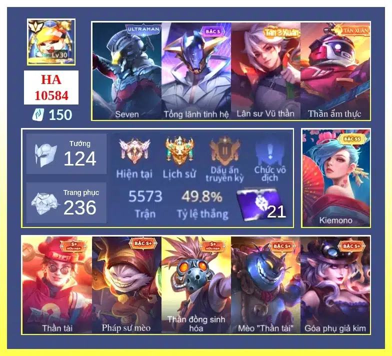 Tặng nick liên quân garena miễn phí