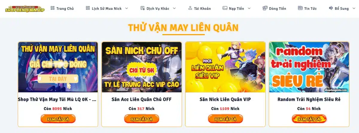 shoplienquan.vip - shop nick LQ 9k giá rẻ