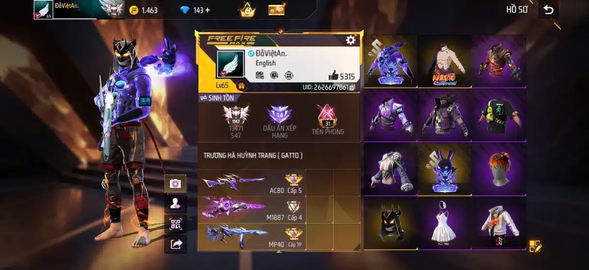 Acc có M1887 Vũ Trụ Hủy Diệt lv4