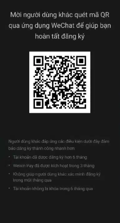 Đến phần yêu cầu quét mã QR Wechat