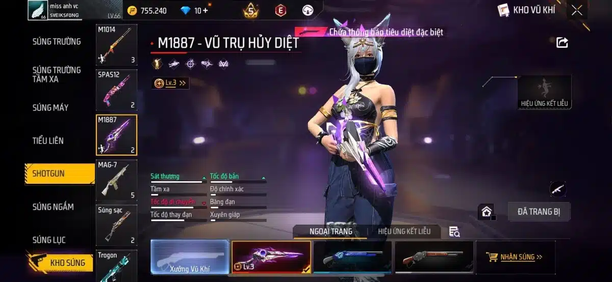 M1887 Vũ Trụ Hủy Diệt Lv3 - Acc nữ