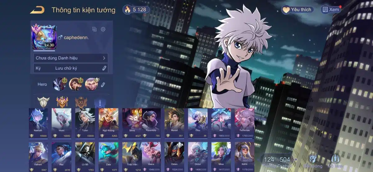 Tặng nick liên quân free