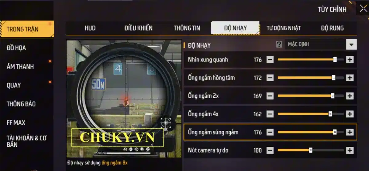 Cách chỉnh độ nhạy kéo tâm ff full đỏ cho Android Samsung, Oppo, Vivo, Realme, Xiaomi