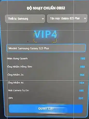 App Chỉnh Độ nhạy FF Samsung S23