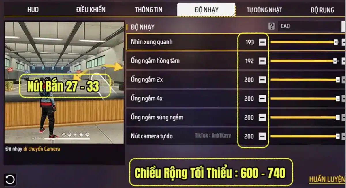 Độ Nhạy Nút Bắn Samsung & Chiều Rộng Full Đỏ 100% OB52