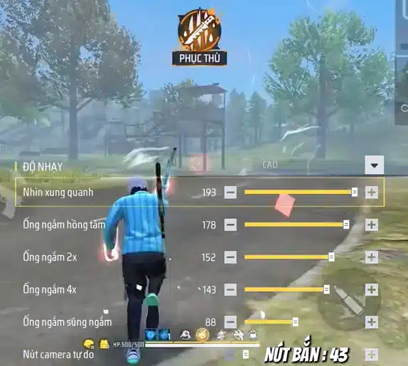 Độ nhạy FF Oppo VIP headshot 99%