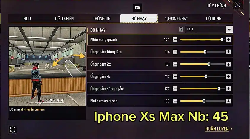 Độ nhạy iPhone Xs Max