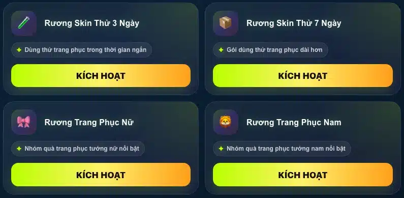Nhận rương Skin