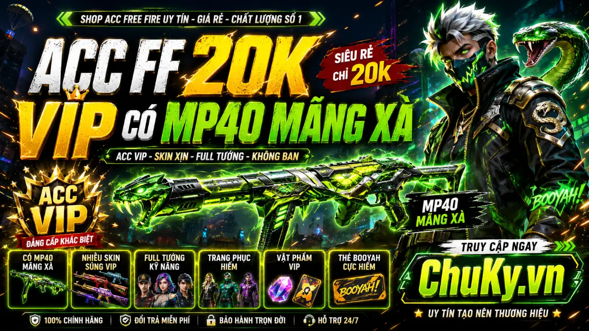 Shop Acc FF 20k có mãng xà lv7, nắm đấm