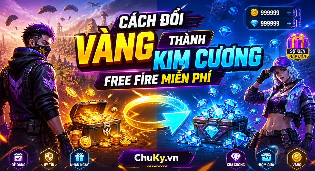 Cách Đổi Vàng Thành Kim Cương Free Fire