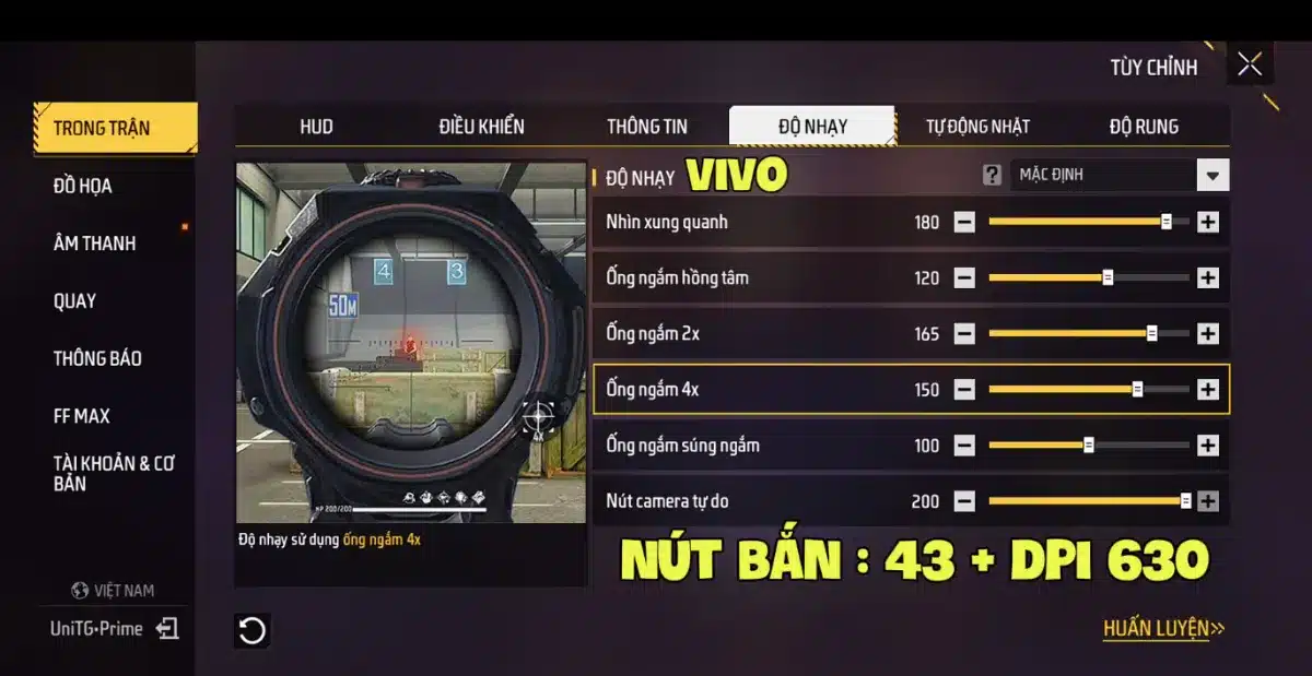 Độ nhạy Vivo