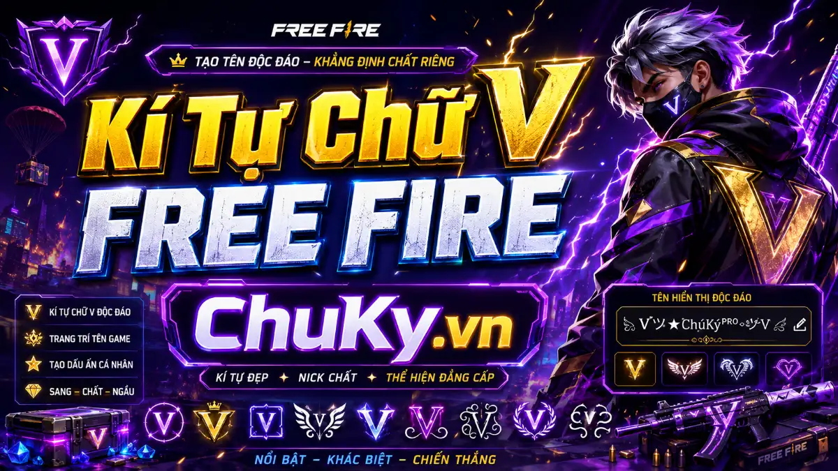 Kí Tự Chữ V Màu Vàng