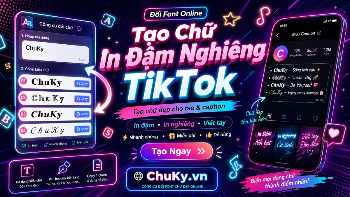 Kí Tự Đặc Biệt Tik Tok Chữ In Đậm Nghiêng