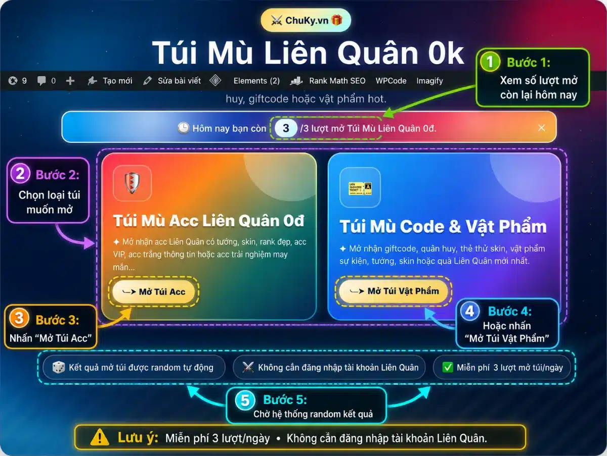 Cách Mở Túi Mù Liên Quân Miễn Phí