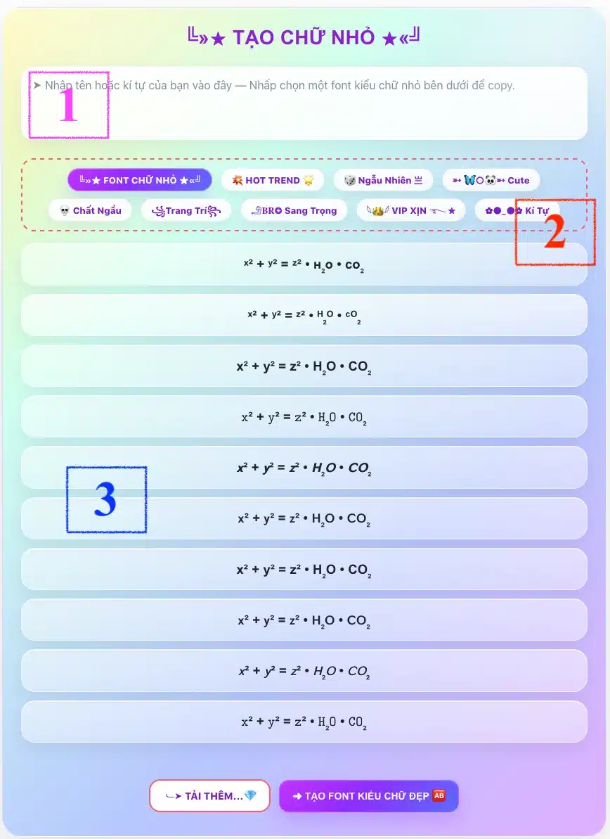 Cách Tạo Kí Tự Đặc Biệt Chữ Nhỏ