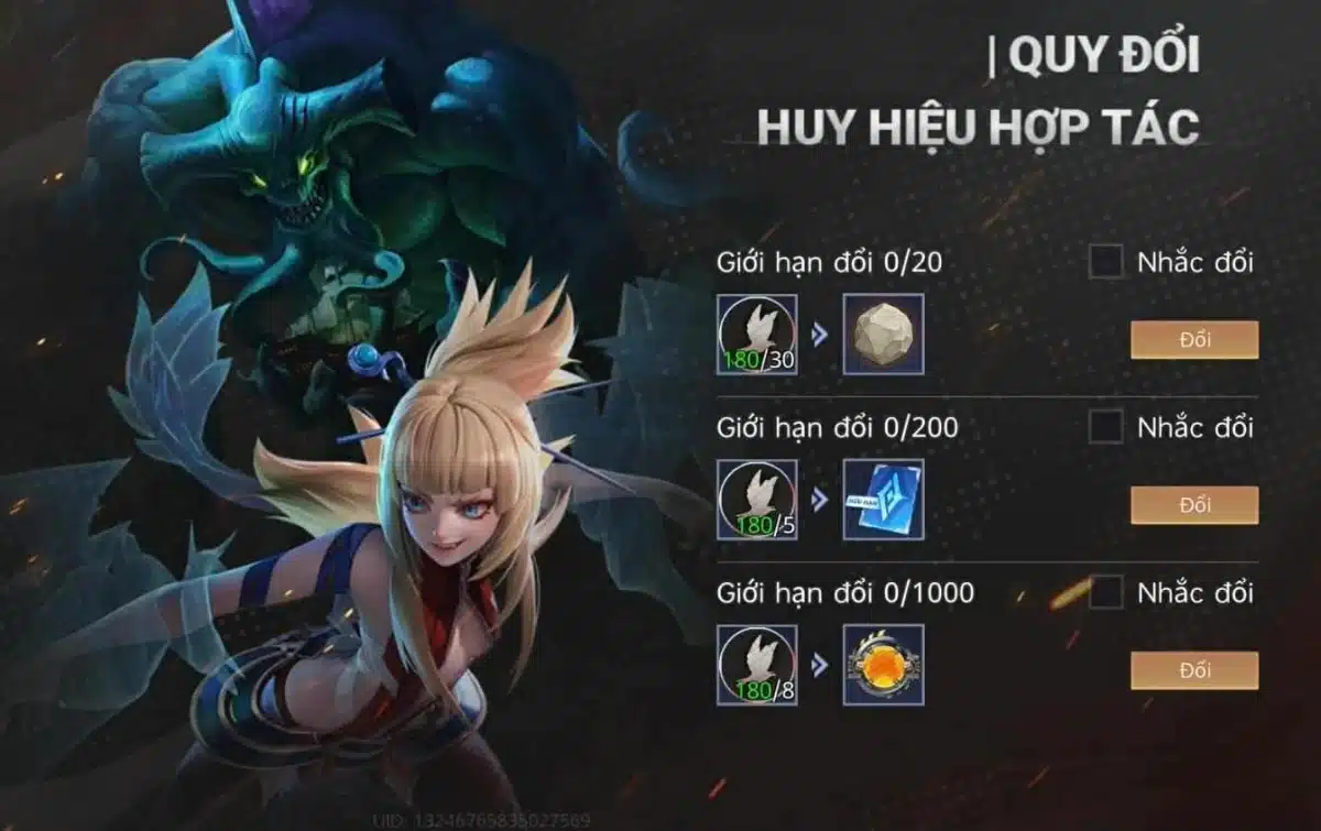Sự Kiện Quy Đổi Huy Hiệu Hợp Tác Liên Quân