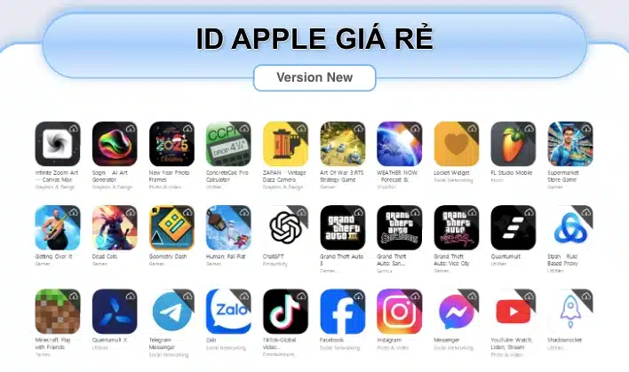 Thuê ID Apple tải game