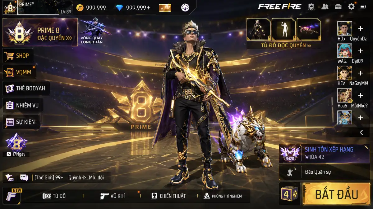 Ảnh FF VIP 8 sảnh chờ giàu xịn