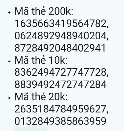 Ảnh thẻ Garena 200k