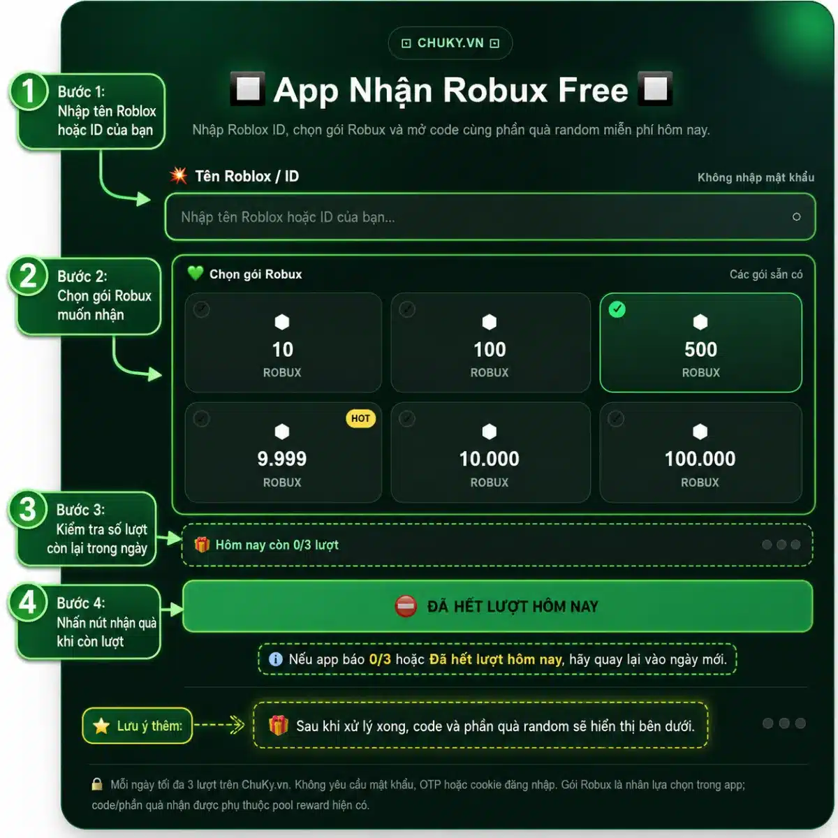 Cách Dùng App Nhận Robux Free