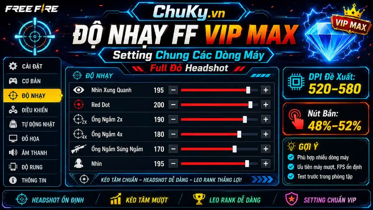 Độ Nhạy FF Huawei Full Đỏ