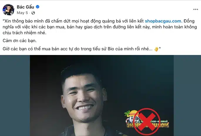 Thông báo chính thức từ Facebook Shop Bác Gấu