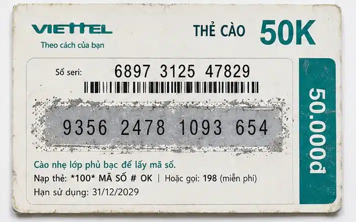 Ảnh cạc Viettel 50k miễn phí