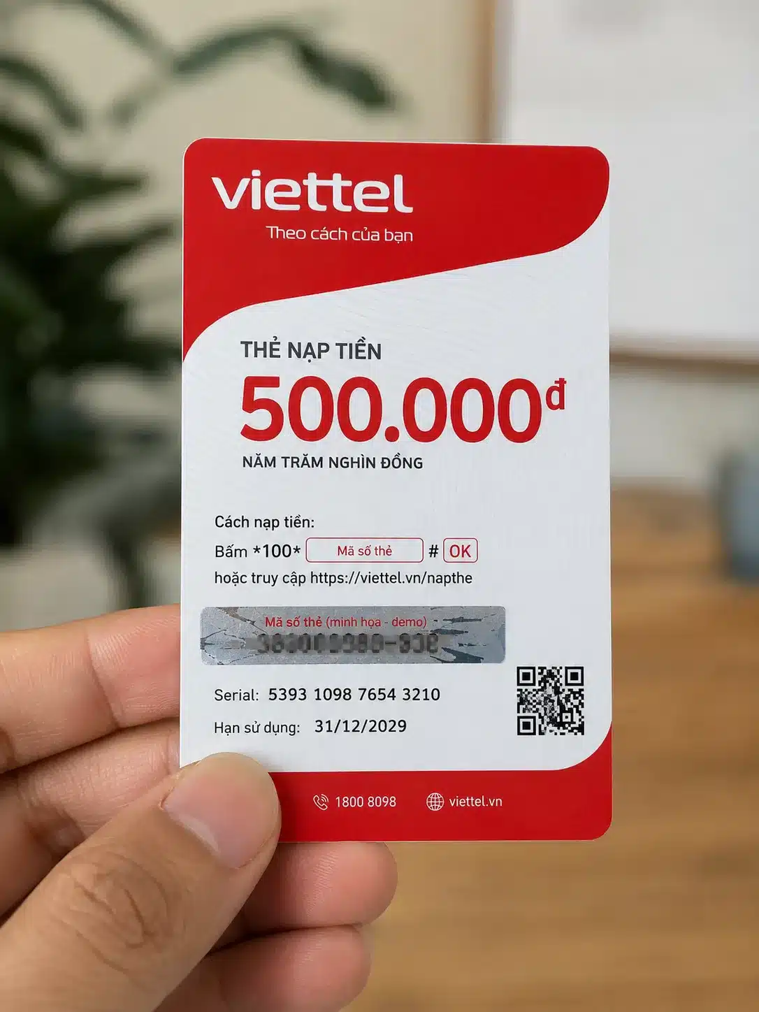 Ảnh card Viettel 500k đã cào