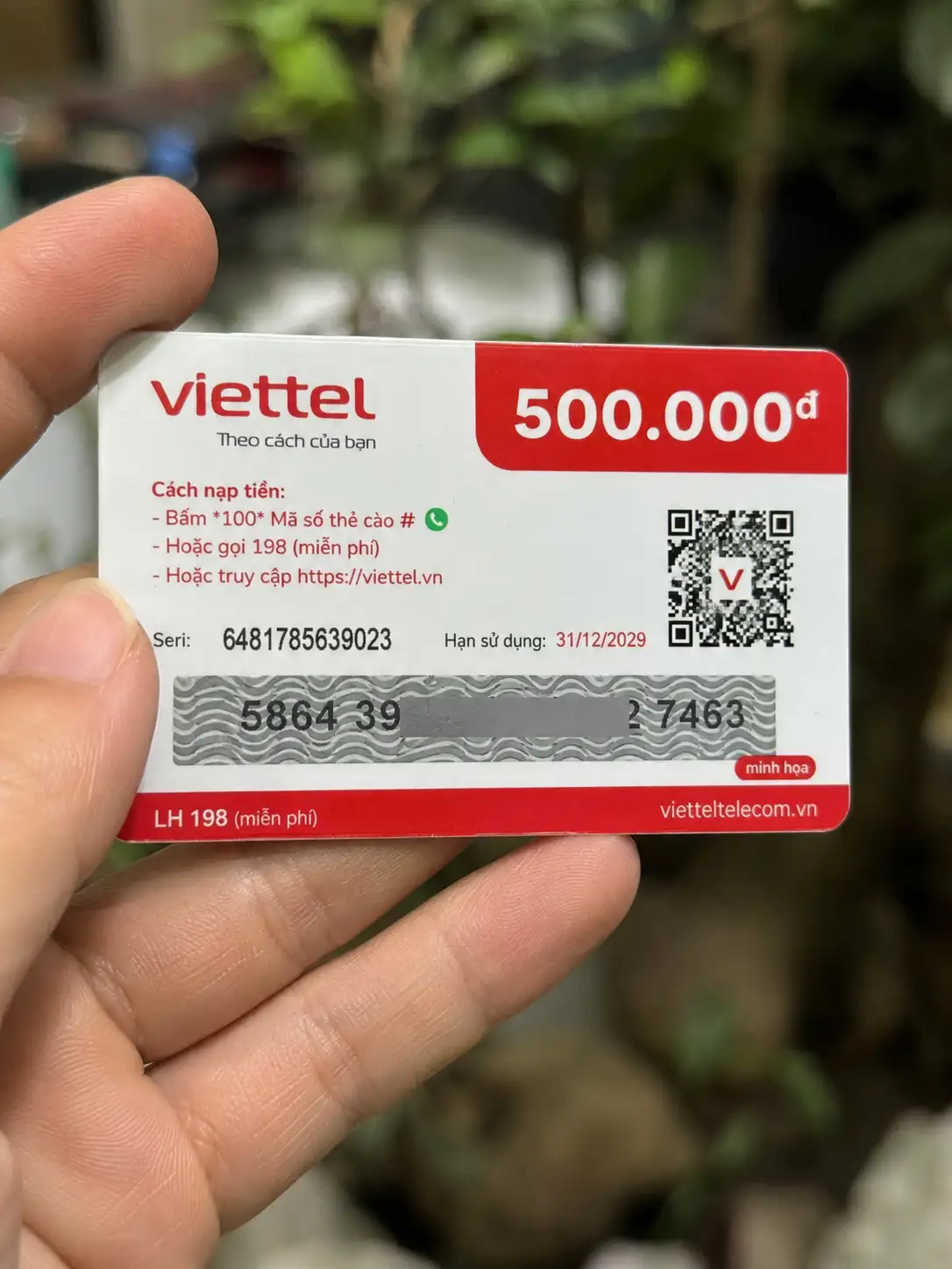Ảnh thẻ điện thoại Viettel 500k