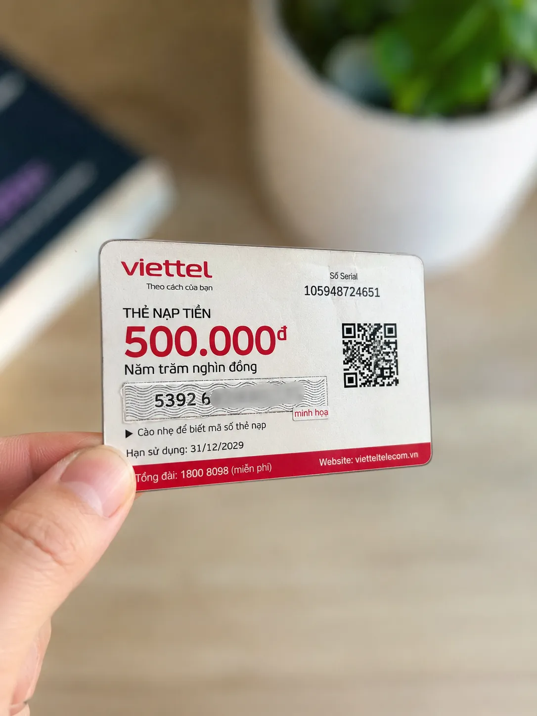Ảnh thẻ viettel 500k chưa cào